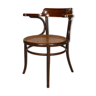 Fauteuil de bureau en bois courbé Fischel vers 1900