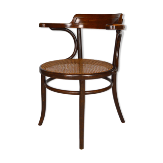 Curved wooden office chair, Fischel, circa 1900
