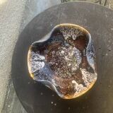 Flamed glazed ceramic bowl, original shape, vintage