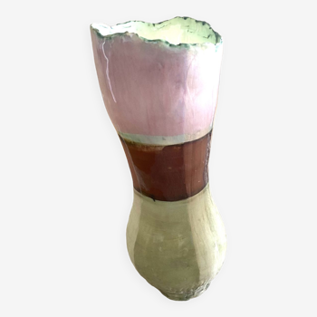 Large ceramic vase enamelled E Bailot "Medea"
