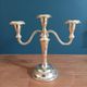 English candle holder triple pearl chandelier patinated chrome metal