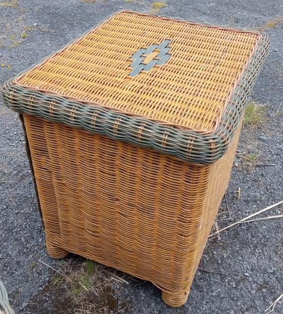 Pair of rattan bedsides