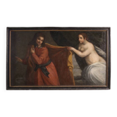 Peinture italienne antique, Joseph et la femme de Potiphar, du 17ème siècle