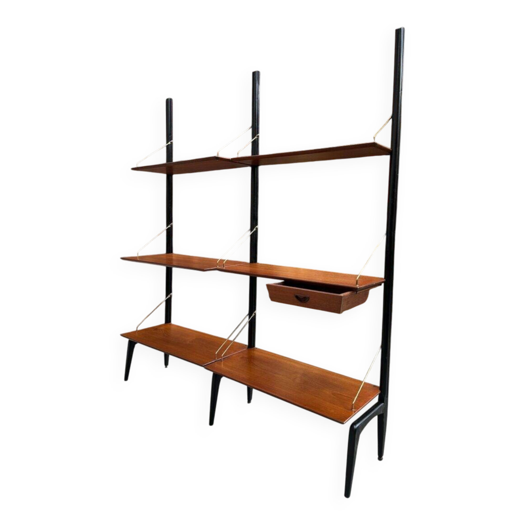 Modular teak shelving by Louis Van Teeffelen 1950s