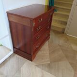 4-drawer chest of drawers – Cherry stain – Imitation Empire style – 80s