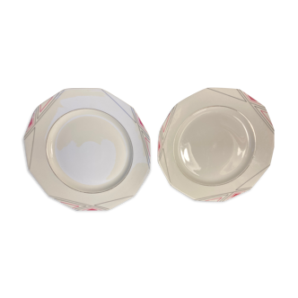 Lot de 2 plats de service anciens porcelaine de Limoges