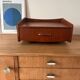 Vintage Danish floating bedside table in teak.