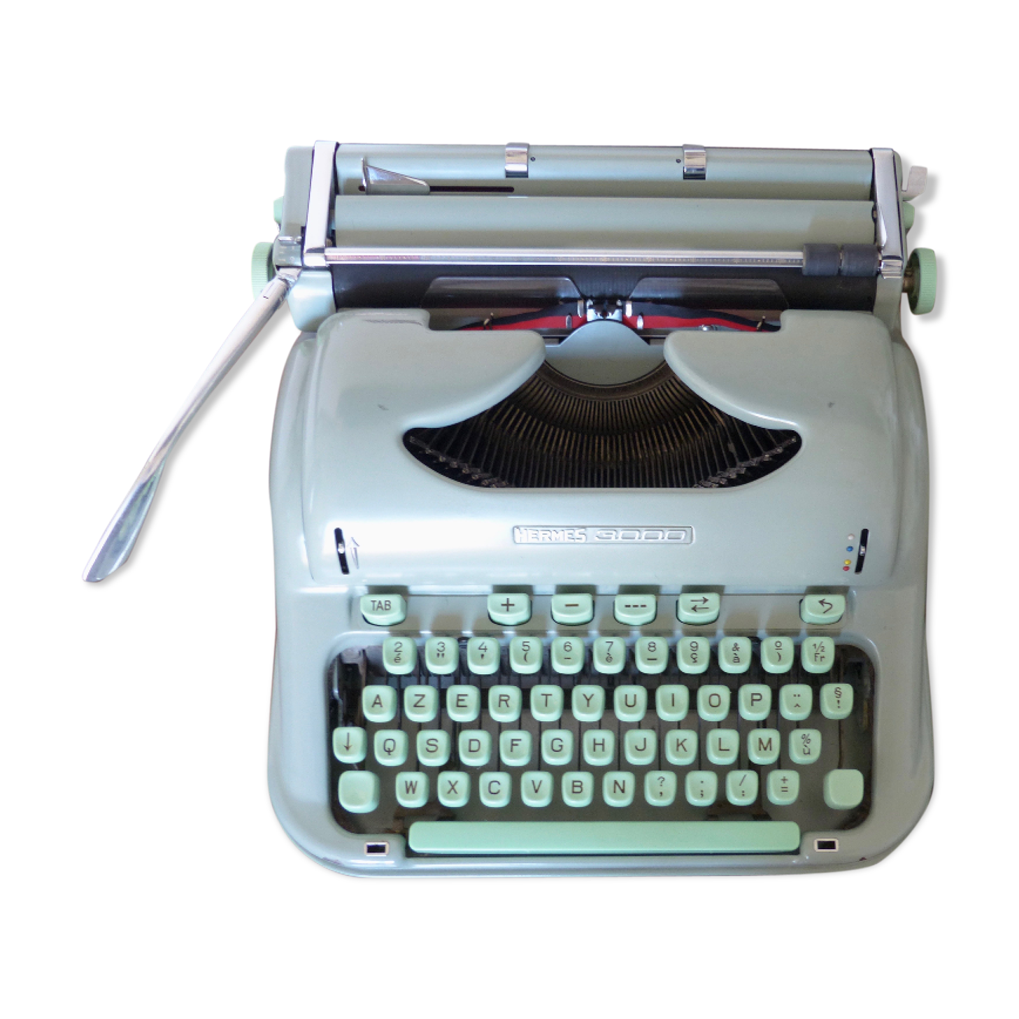 Hermes 3000 green Mint metal typewriter