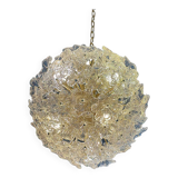 Italian Glass Chandelier Sputnik in Gold and Clear and Gold Fl