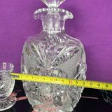 Bohemian crystal decanter and 4 glasses