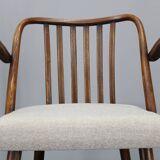 1960s Antonin Suman Set of Six Beech Dining Chairs, Restored