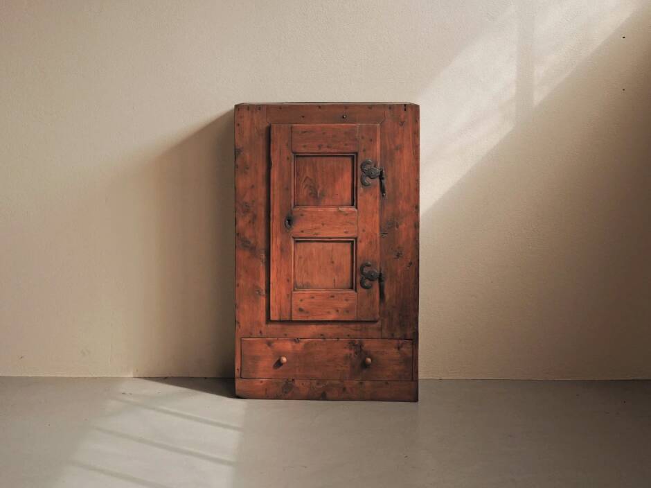Mountain furniture in pine and larch, Folk art, Savoie, 19th century