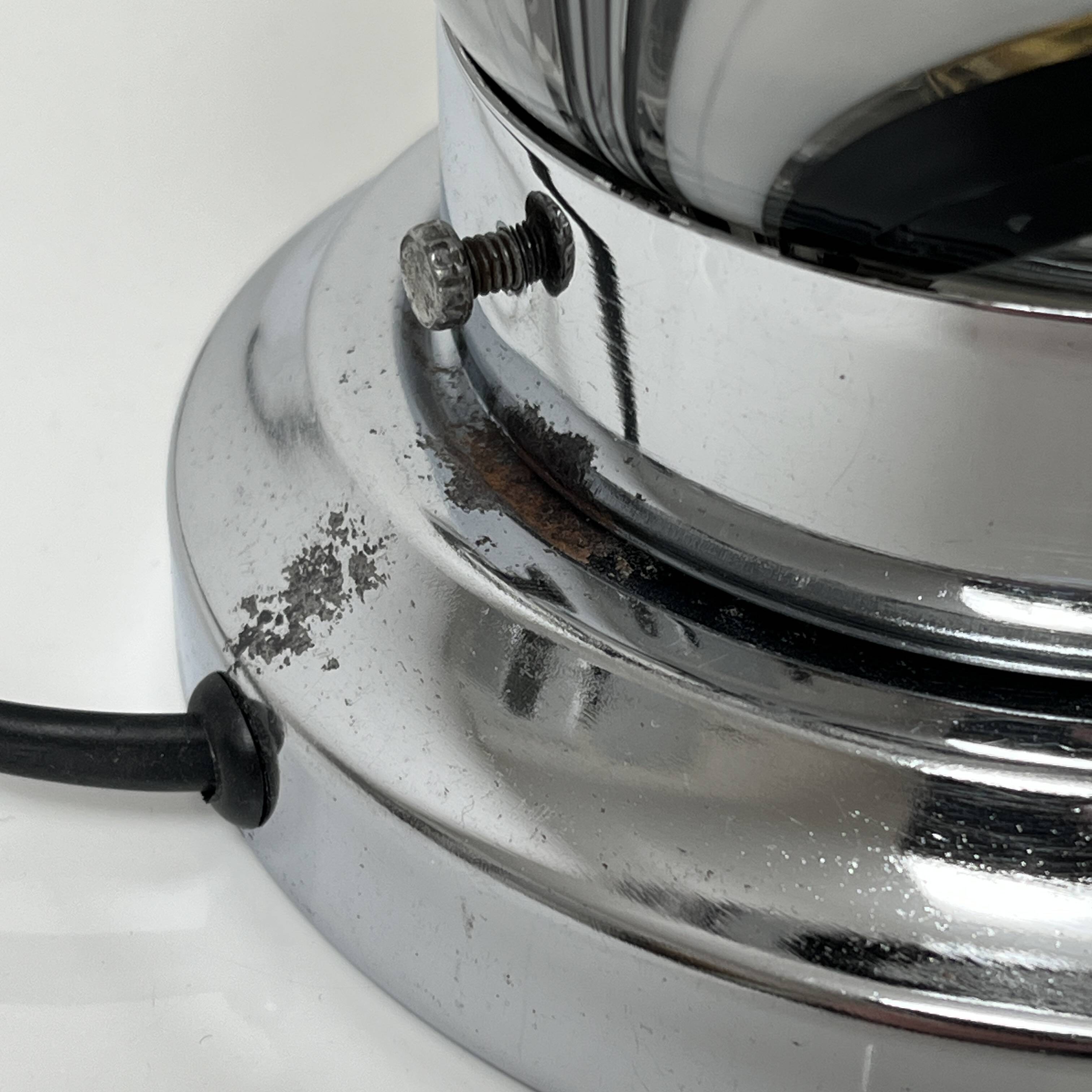 Side lamp Chromed metal and blown glass Murano Italy circa 1970