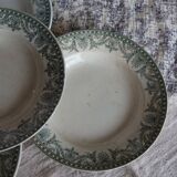 4 assiettes creuses anciennes terre de fer – Moulins des Loups, modèle Wilb
