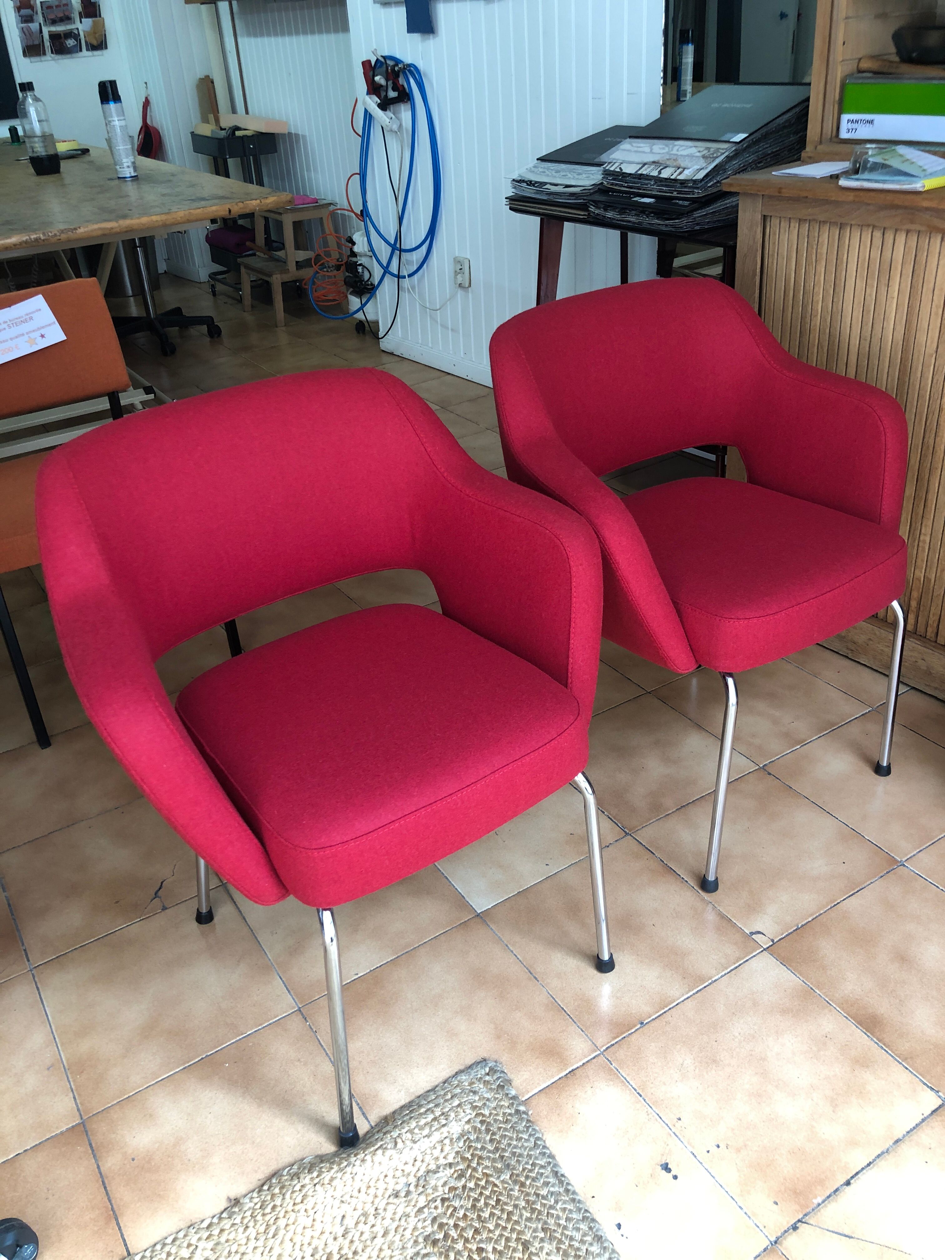 Pair of renovated "Conference" armchairs