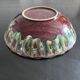 Deep, corrugated, flame-patterned dish