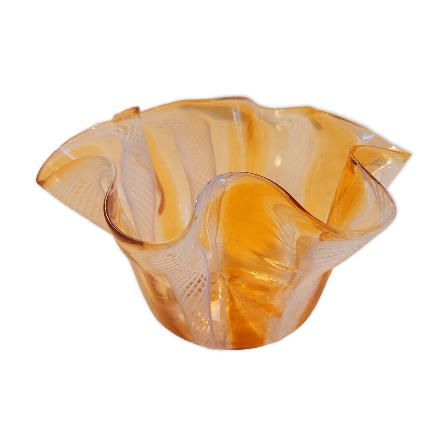 Small vintage handkerchief vase in Murano glass.