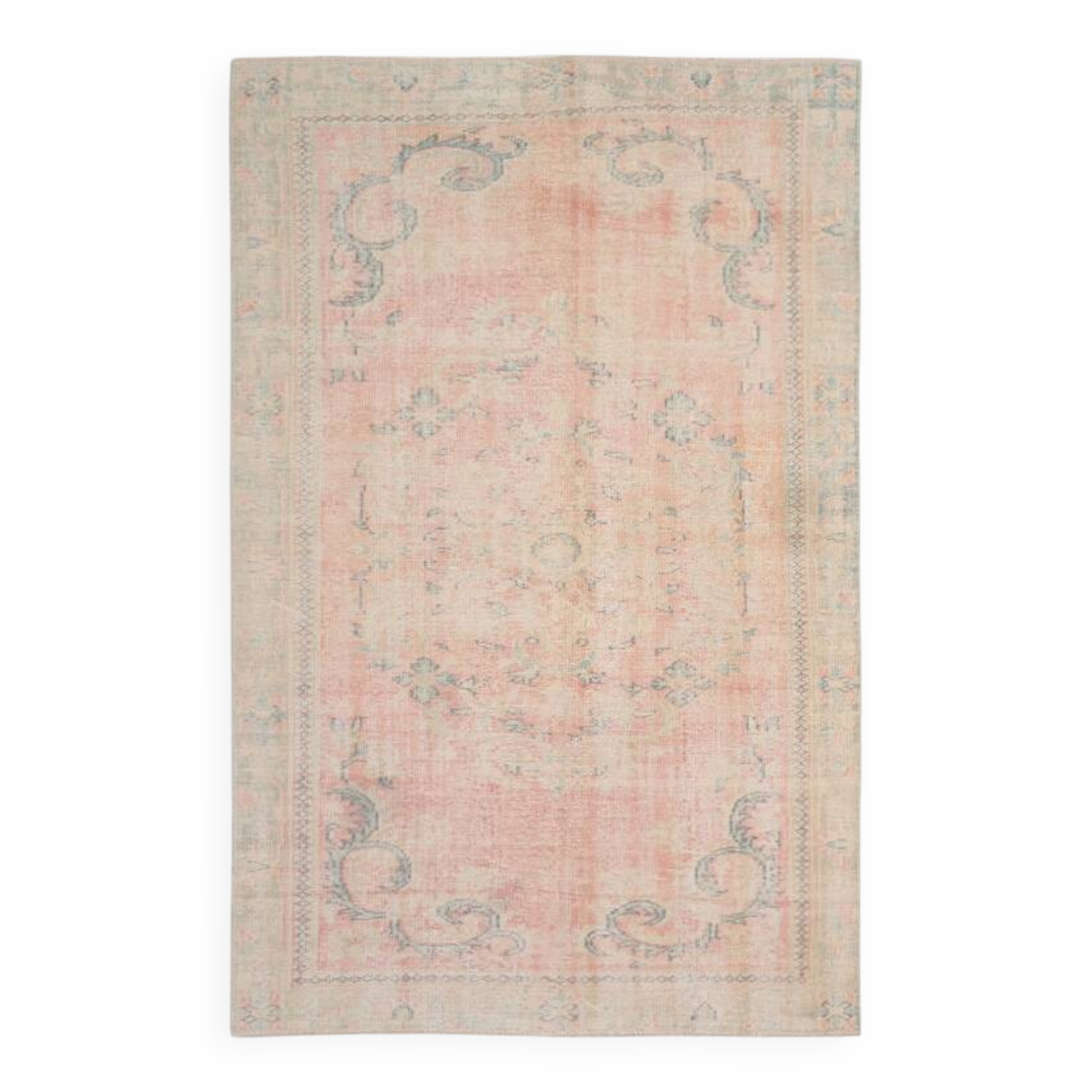 6x9 Vintage Peach Orange Rug, 175x270Cm