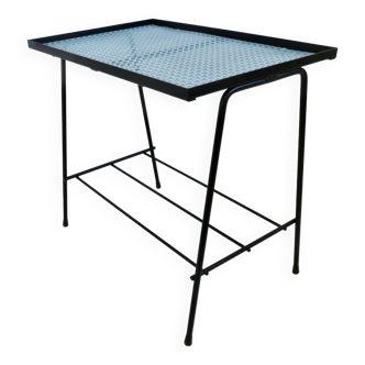 Metal side table and perforated metal clover 50s 60s