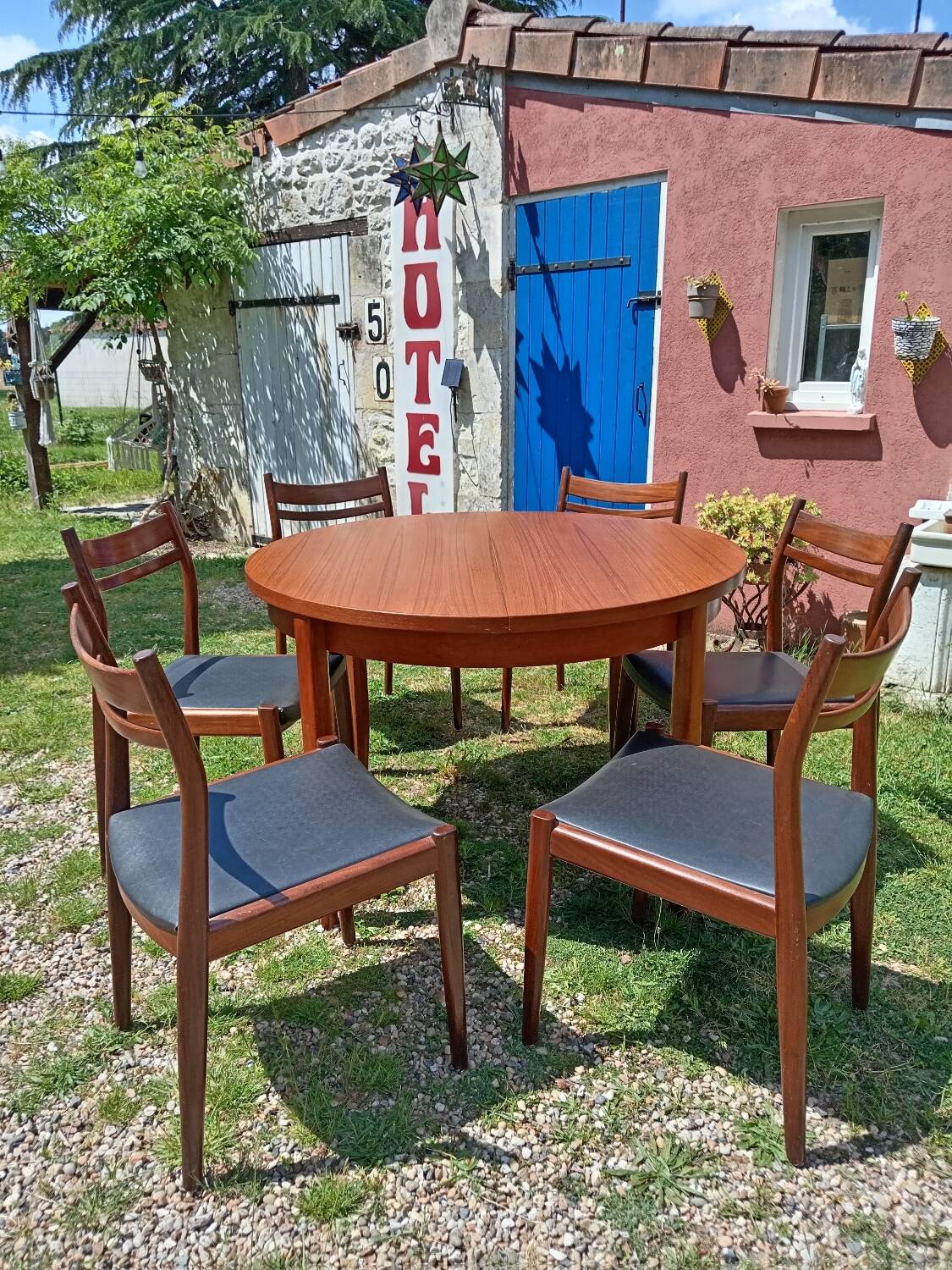 Vintage teak table and chairs