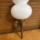 Arlus lunel wall torch light gold metal + white opaline mid-century