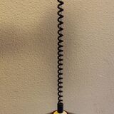 Vintage Italian pendant light with variable height, lacquered in tortoiseshell style