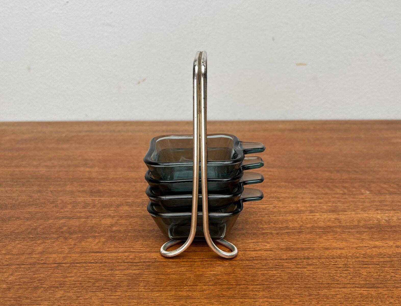 Stackable German ashtrays from the mid-century by Wilhelm Wagenfeld for WMF, 1960s, set of 5.