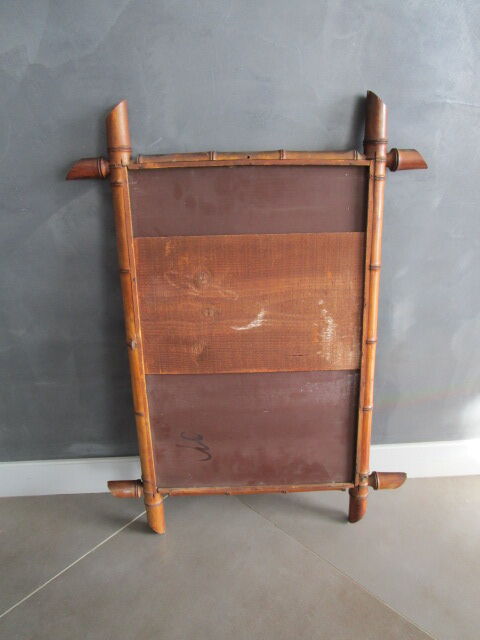 Old bamboo mirror 73.5x54cm