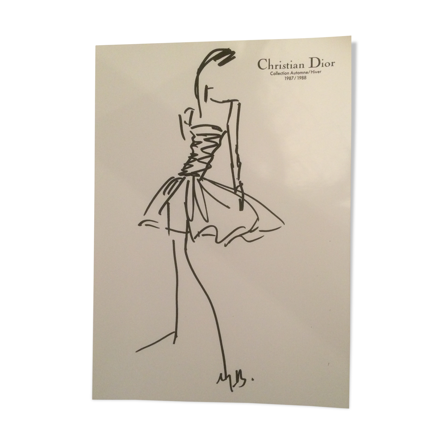 Christian dior, nice sketch of press vintage mode