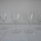 Lot 4 glasses of chiseled crystal wine