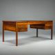 Danish executive desk in rosewood with black leather inlay from Søren Willadsen Møbelfabrik, 1960s
