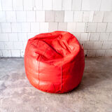 Large Leather Pouf Brazil 2000s