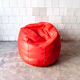 Large Leather Pouf Brazil 2000s