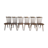 Suite of 6 chairs bistro Menuet by Baumann, circa 1970.