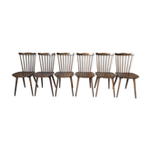 Suite of 6 chairs bistro Menuet by Baumann, circa 1970.