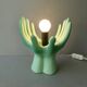 Ceramic hand lamp and opaline globe