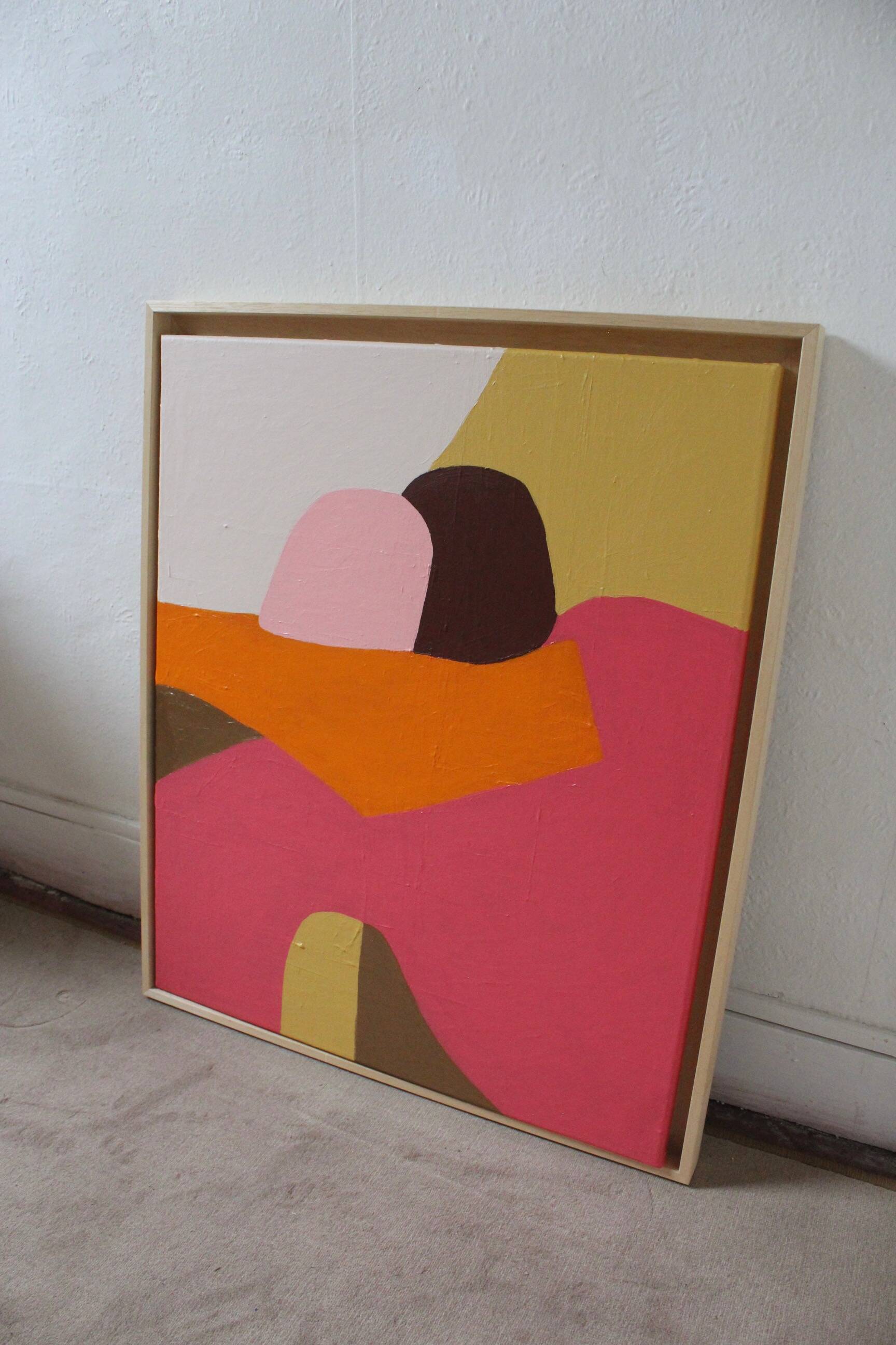 Dans tes bras , peinture couple 55x45cm