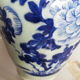 Vase celadon enamel white and blue chinese porcelain 19th