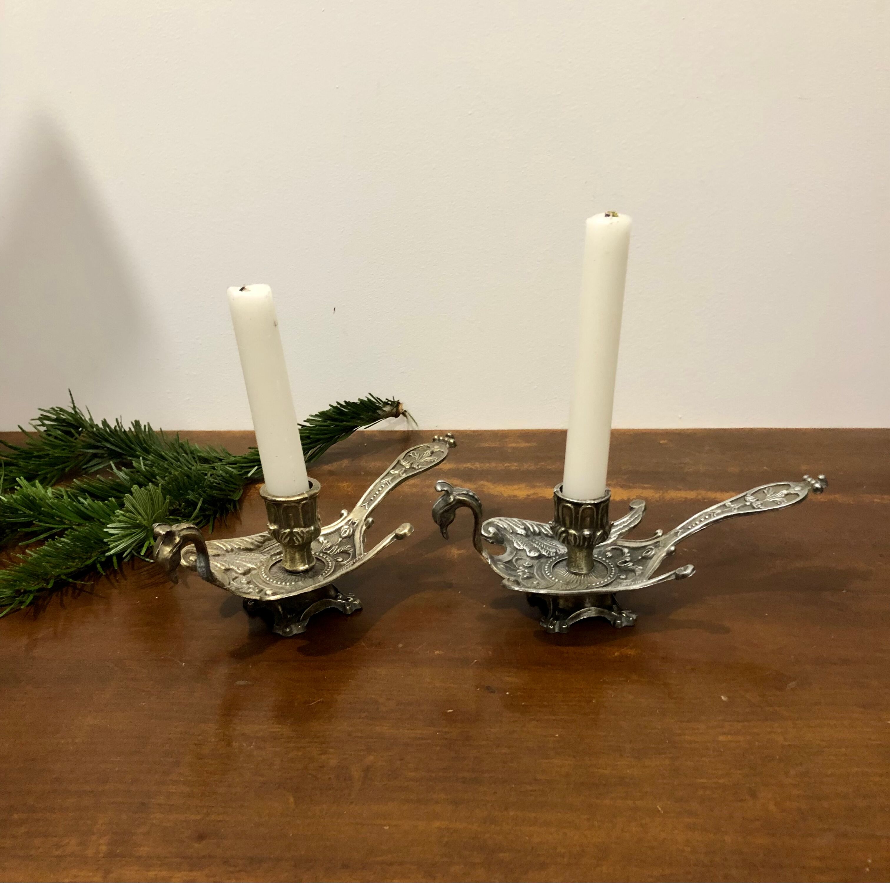 Brass peacock candle holder
