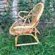Fauteuil coquille rotin et bambou vintage des années 60