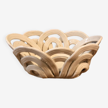 Openwork earthenware basket