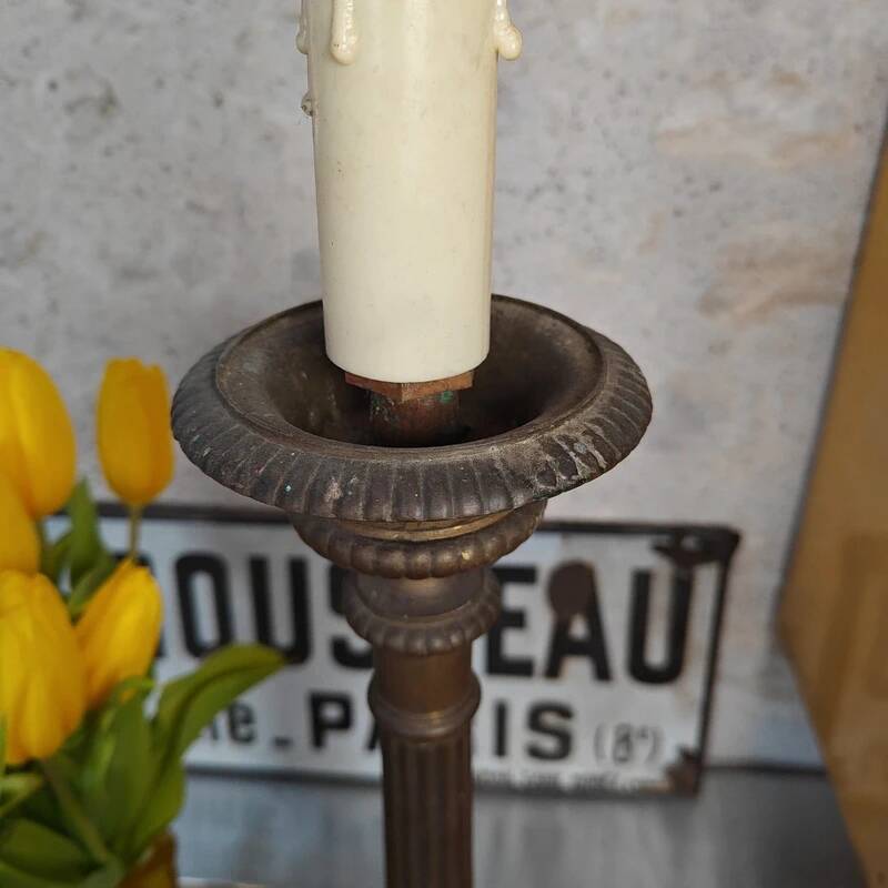 Antique brass lamp base