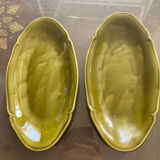 Lot of 8 oyster plates in Barbotine Gien 1970