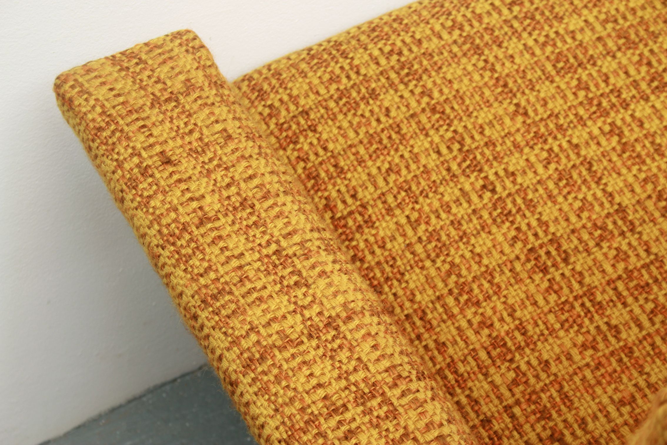 1950s chair in corn yellow , legs in brass