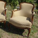 Bergère armchairs, 1950s, set of 2