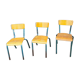 Lot de 3 chaises d'école vintage