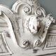 Old pediment in painted wood