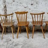 Set of 7 antique bistro chairs
