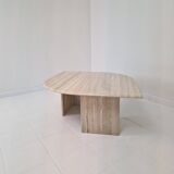 Travertine Coffee Table in Teardrop Shape, 1980's
