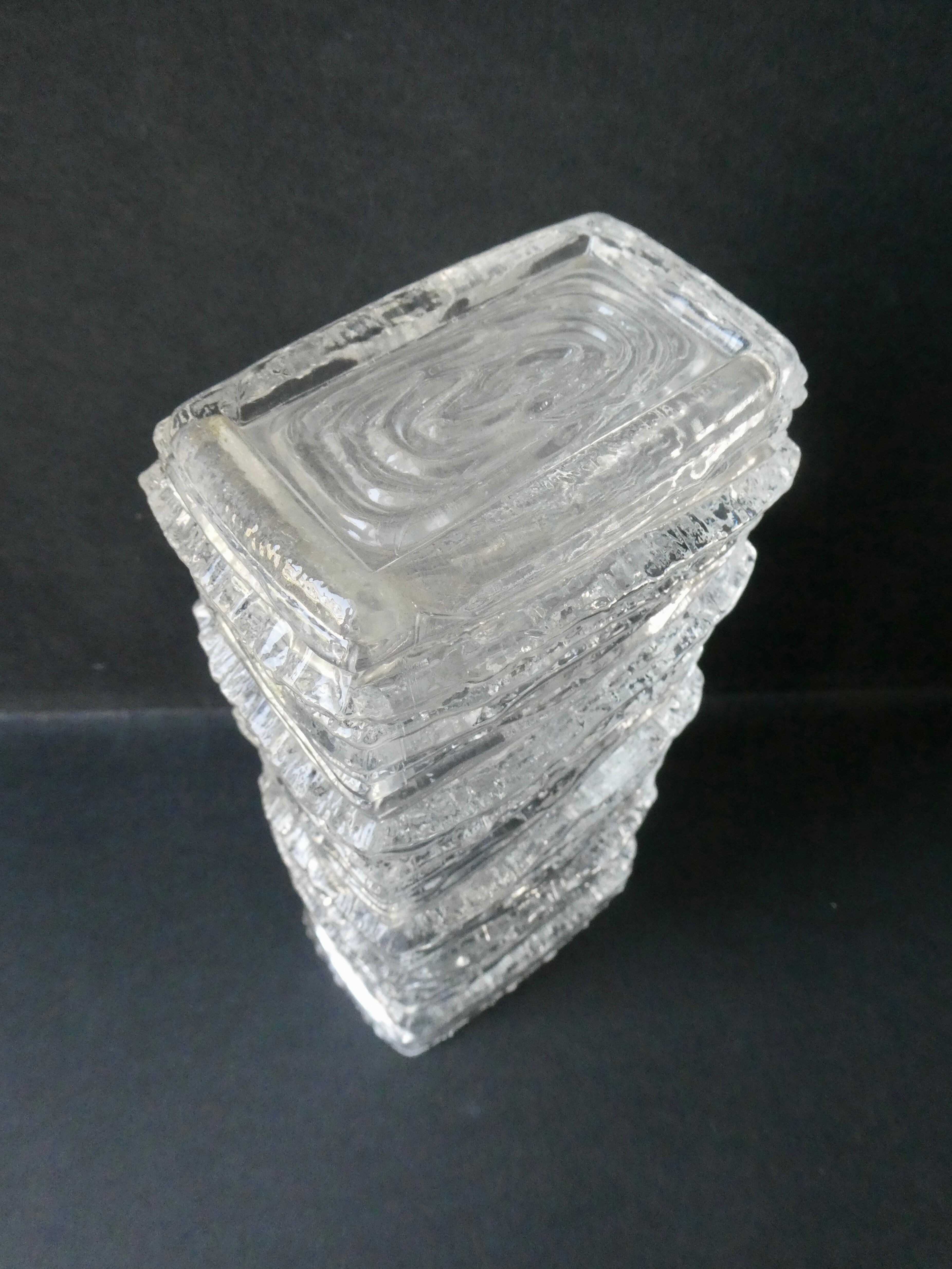 Frosted effect glass vase from the 70s